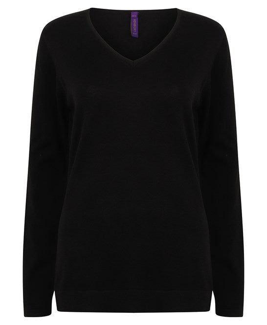 Women's 12 gauge v-neck jumper (HB721)