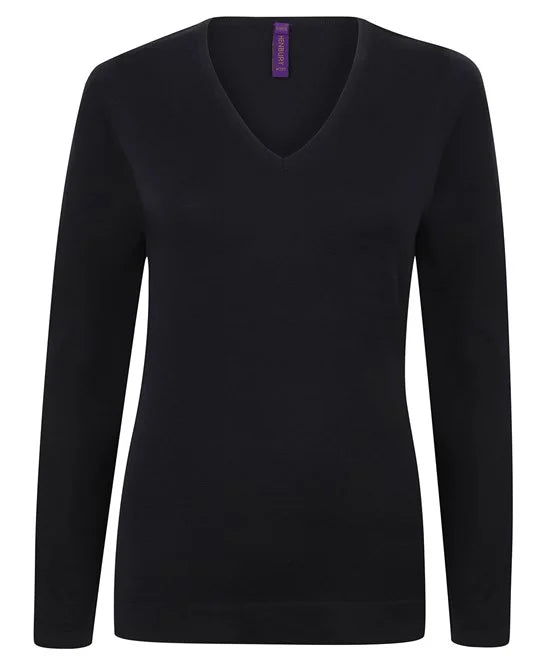 Women's 12 gauge v-neck jumper (HB721)
