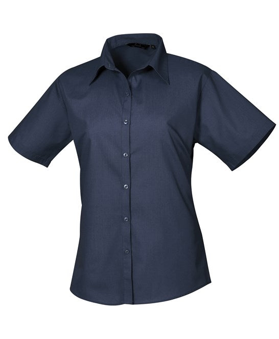 Women's short sleeve poplin blouse (PR302)