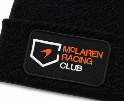 McLaren Racing Club Black Beanie Hat | Motorsport Streetwear Winter Beanie
