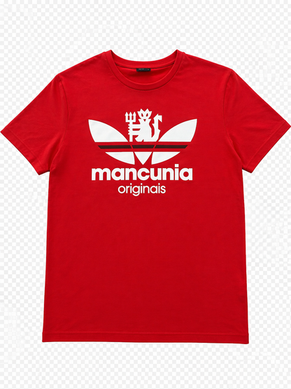 Manchester United Mancunia Originals Red T-Shirt | Adidas Style Graphic Tee | Streetwear UK
