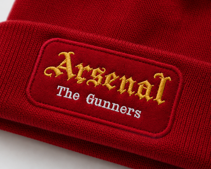 Arsenal The Gunners Red Beanie Hat | Embroidered Football Streetwear