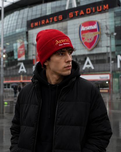 Arsenal The Gunners Red Beanie Hat | Embroidered Football Streetwear