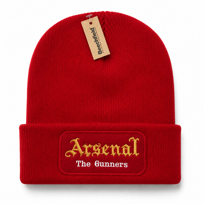 Arsenal The Gunners Red Beanie Hat | Embroidered Football Streetwear