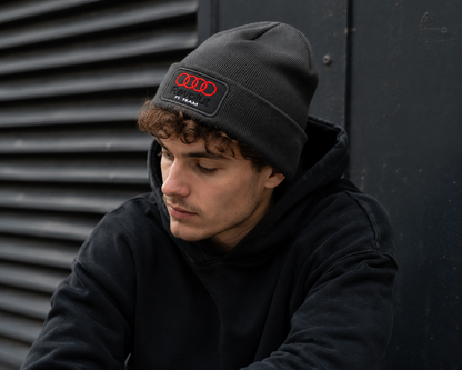 Audi Revolut F1 Team Grey Beanie Hat | Motorsport Streetwear Winter Beanie