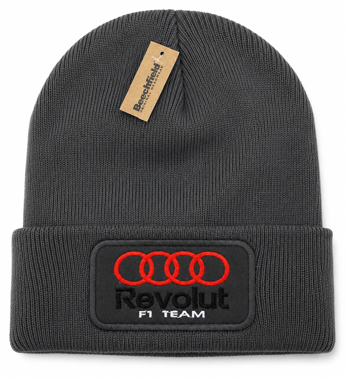 Audi Revolut F1 Team Grey Beanie Hat | Motorsport Streetwear Winter Beanie