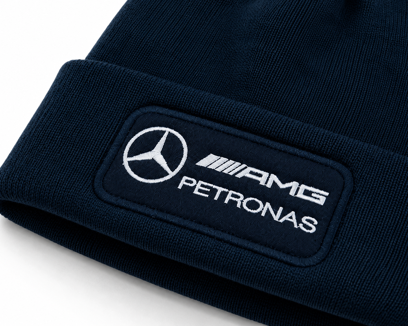 Mercedes AMG Petronas Black Beanie Hat | Embroidered Motorsport Streetwear