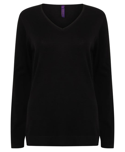 Women's 12 gauge v-neck jumper (HB721)