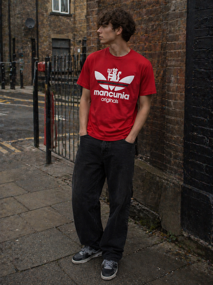 Manchester United Mancunia Originals Red T-Shirt | Adidas Style Graphic Tee | Streetwear UK