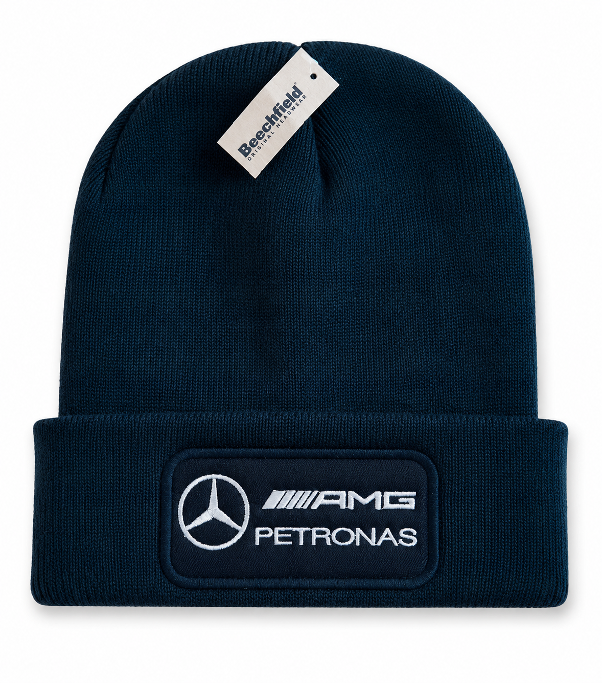 Mercedes AMG Petronas Black Beanie Hat | Embroidered Motorsport Streetwear